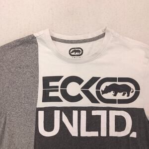 Ecko Unltd Crew Neck Casual Short Sleeve T Shirt Mens Size Medium M White Gray